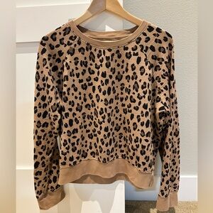 J.Crew Vintage Leopard-print Cropped Sweatshirt sz M